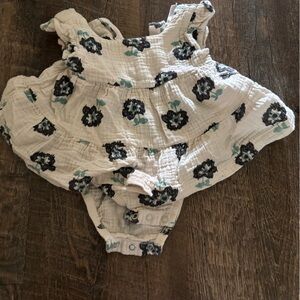 Carter's White and Black Floral Dress